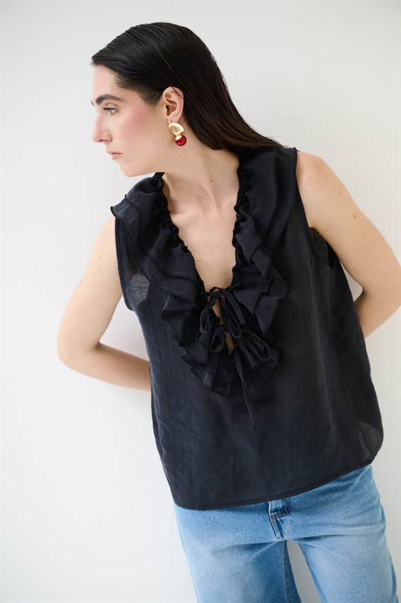 CAMICIA OVER SMANICATA NERO