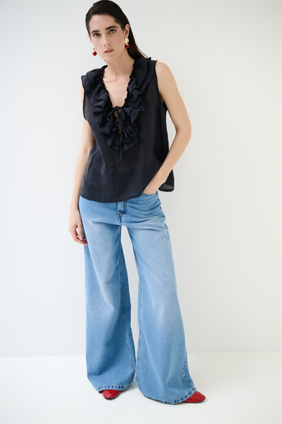 CAMICIA OVER SMANICATA NERO