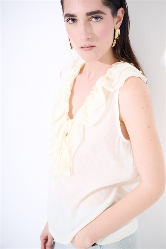 CAMICIA OVER SMANICATA BURRO