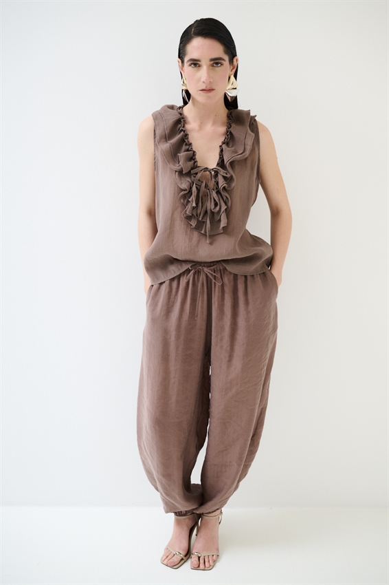 CAMICIA OVER SMANICATA MOKA