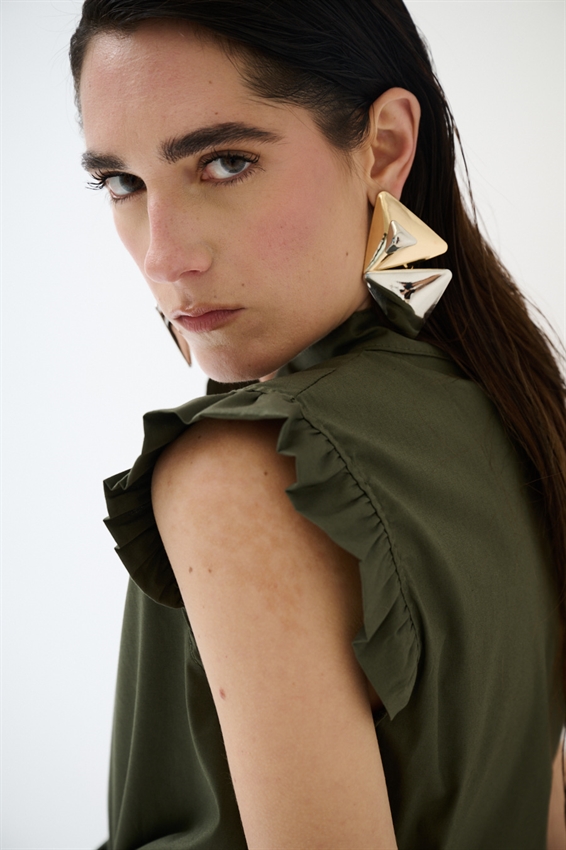 CAMICIA SMANICATA CON NODO IN POPELINE