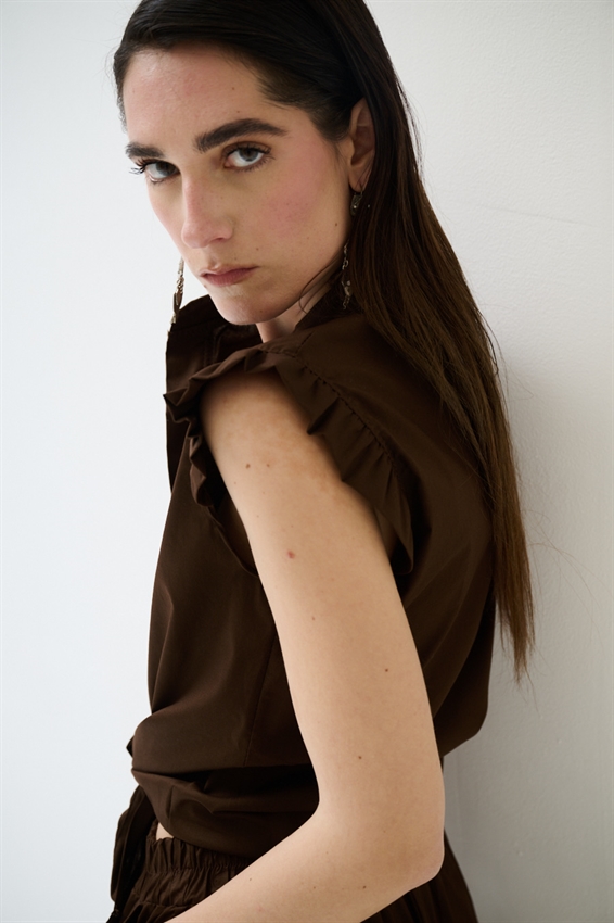 CAMICIA SMANICATA CON NODO IN POPELINE