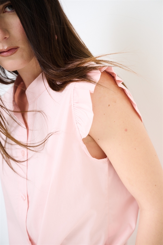 CAMICIA SMANICATA CON NODO IN POPELINE