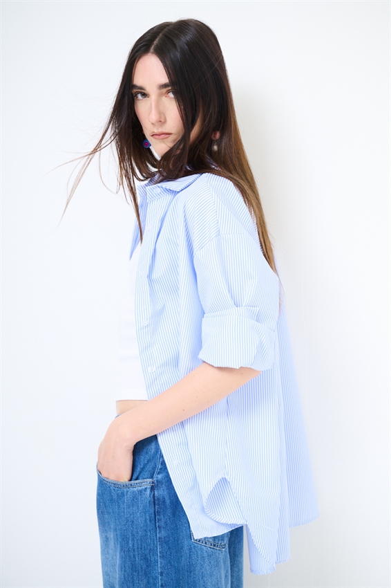 CAMICIA OVERSIZE A RIGHE