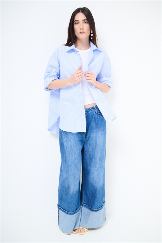 CAMICIA OVERSIZE A RIGHE