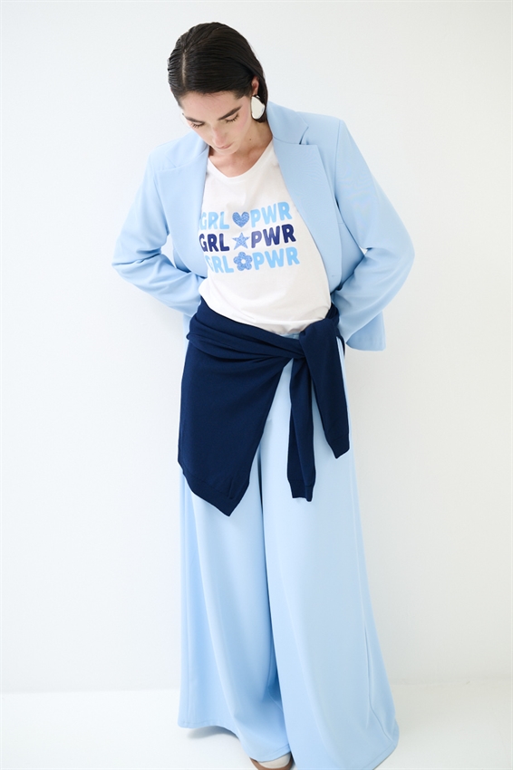 COMPLETO CADI GIACCA 2 BOTT.+PANTALONE DRITTO CELESTE