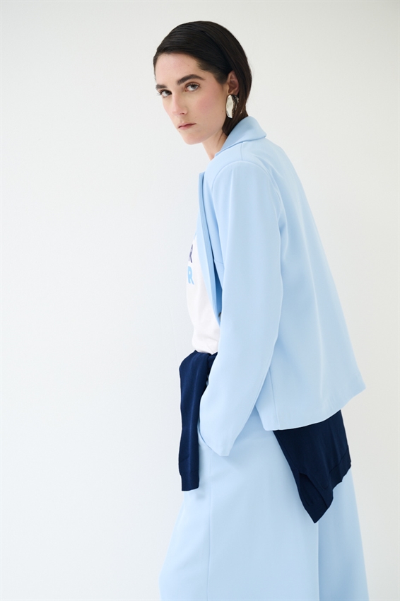 COMPLETO CADI GIACCA 2 BOTT.+PANTALONE DRITTO CELESTE