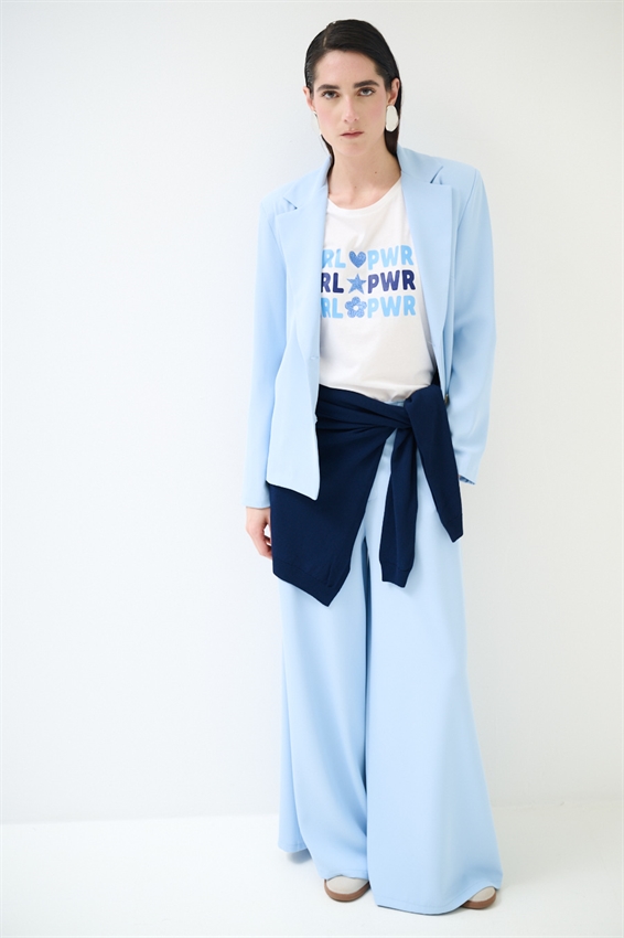 COMPLETO CADI GIACCA 2 BOTT.+PANTALONE DRITTO CELESTE