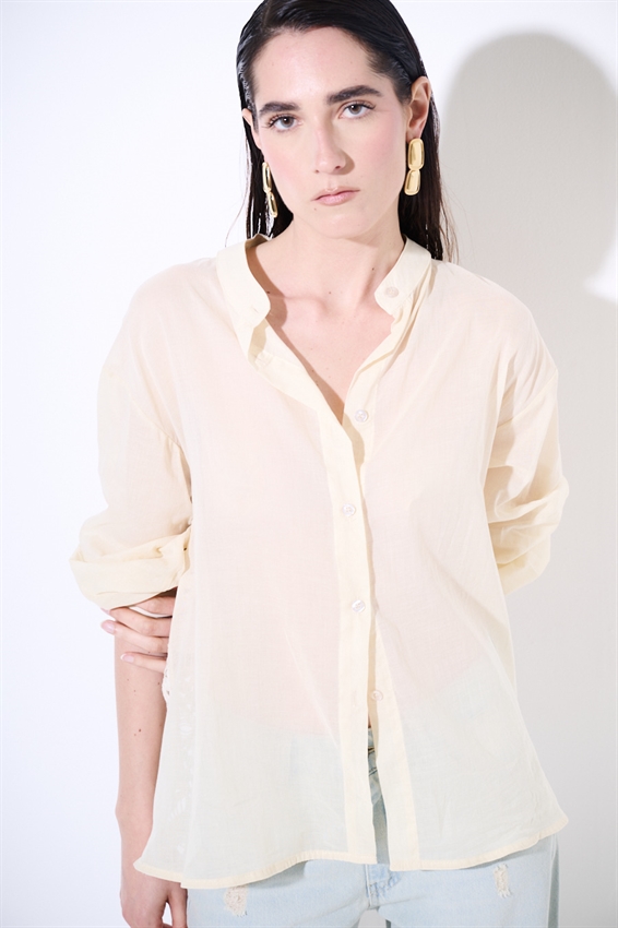 CASACCA COREANA IN MUSSOLA CON MACRAME DIETRO PANNA