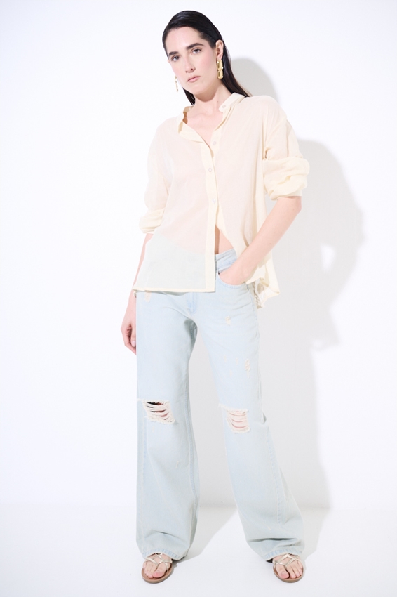 CASACCA COREANA IN MUSSOLA CON MACRAME DIETRO PANNA