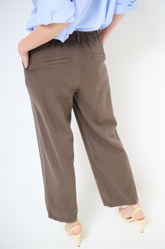 PANTALONE BALLOON IN COTONE FIAMMATO MORO