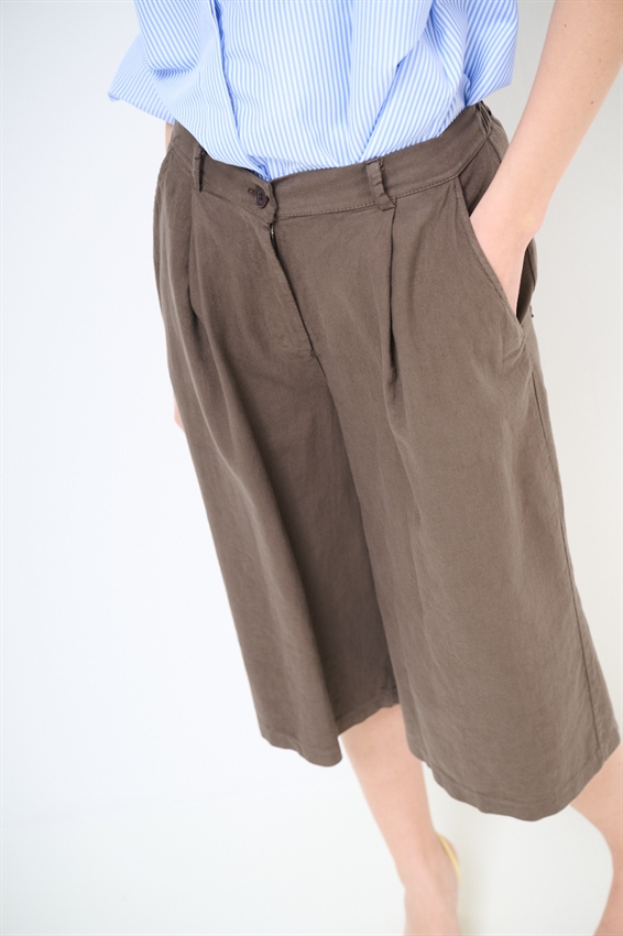 BERMUDA OVER IN COTONE FIAMMATO MORO