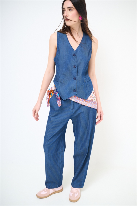 PANTA BALLOON IN CHAMBRAY A RIGHE