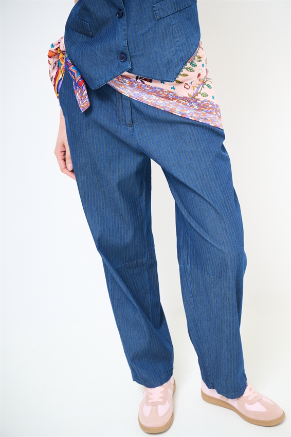 PANTA BALLOON IN CHAMBRAY A RIGHE