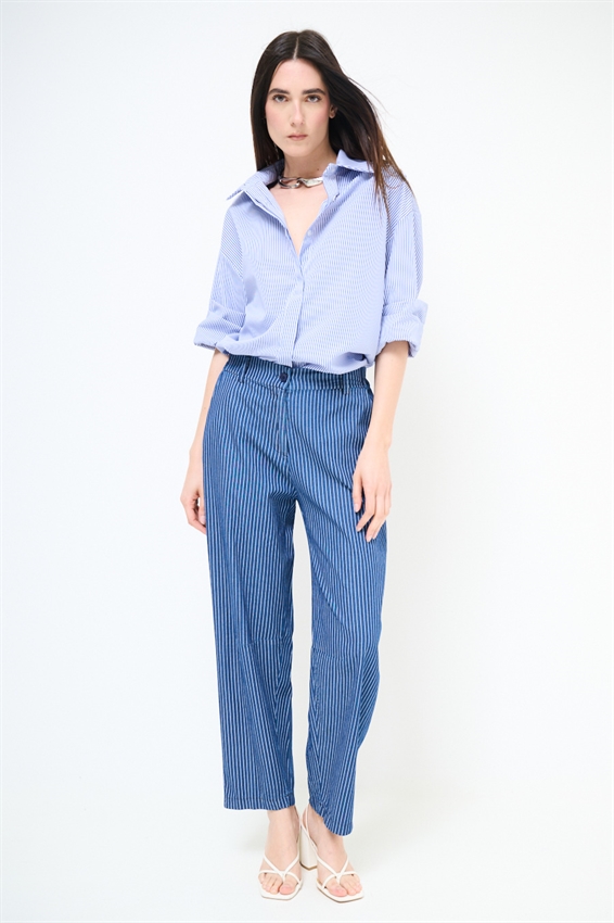 PANTA BALLOON IN CHAMBRAY A RIGHE