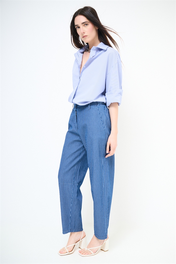 PANTA BALLOON IN CHAMBRAY A RIGHE