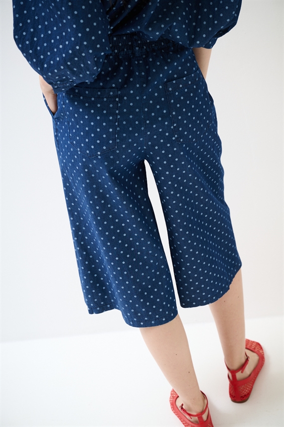 BERMUDA A POIS BIANCO/BLU