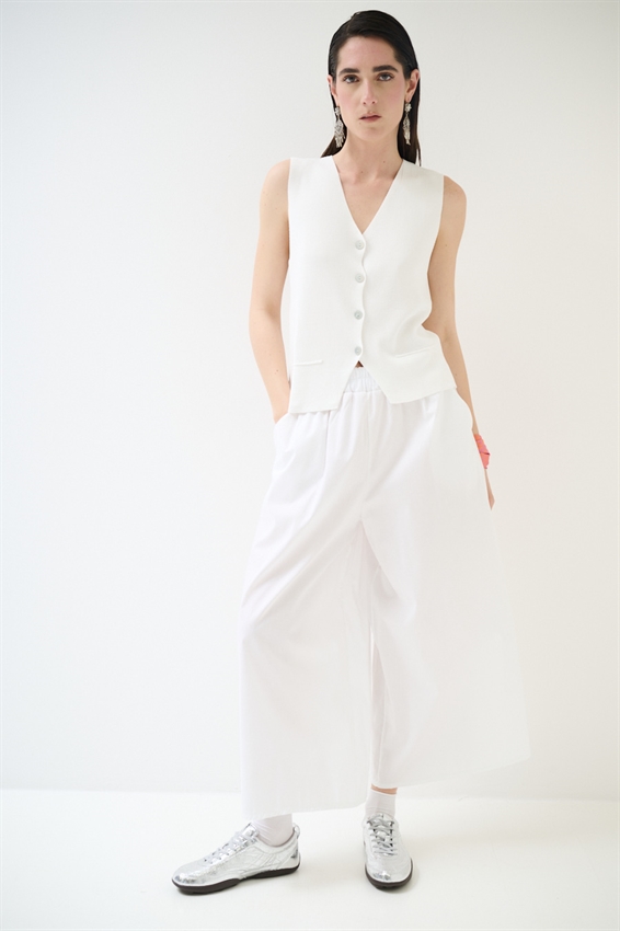 PANTACOULOTTE CON ELASTICO BIANCO