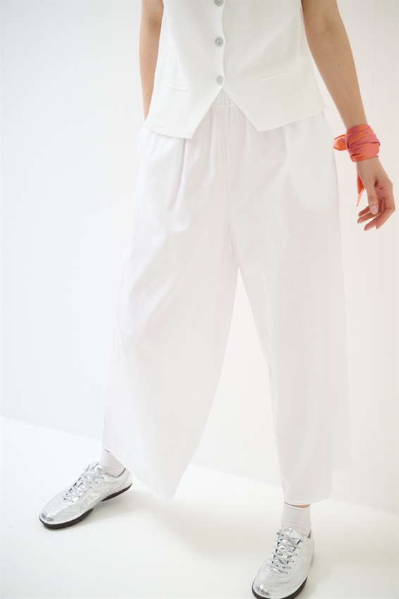 PANTACOULOTTE CON ELASTICO BIANCO