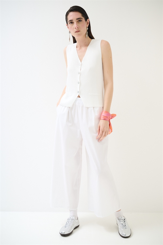 PANTACOULOTTE CON ELASTICO BIANCO