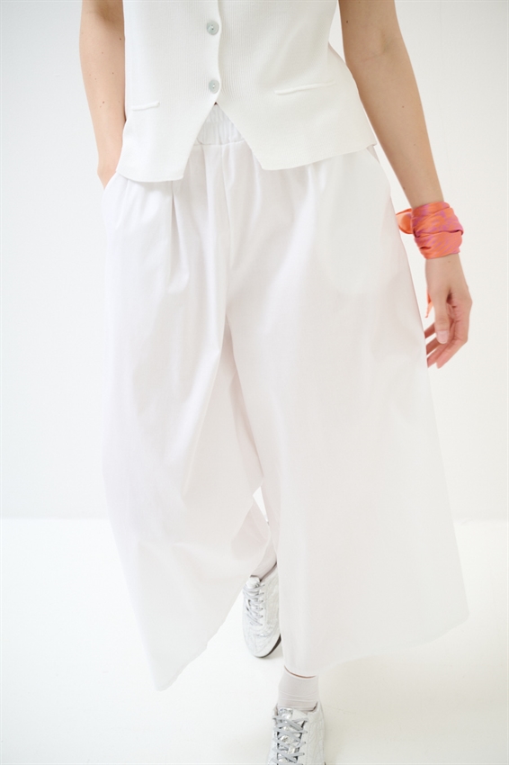 PANTACOULOTTE CON ELASTICO BIANCO