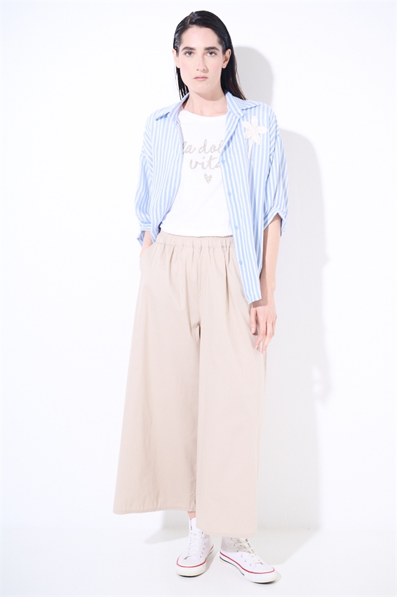 PANTACOULOTTE CON ELASTICO BEIGE