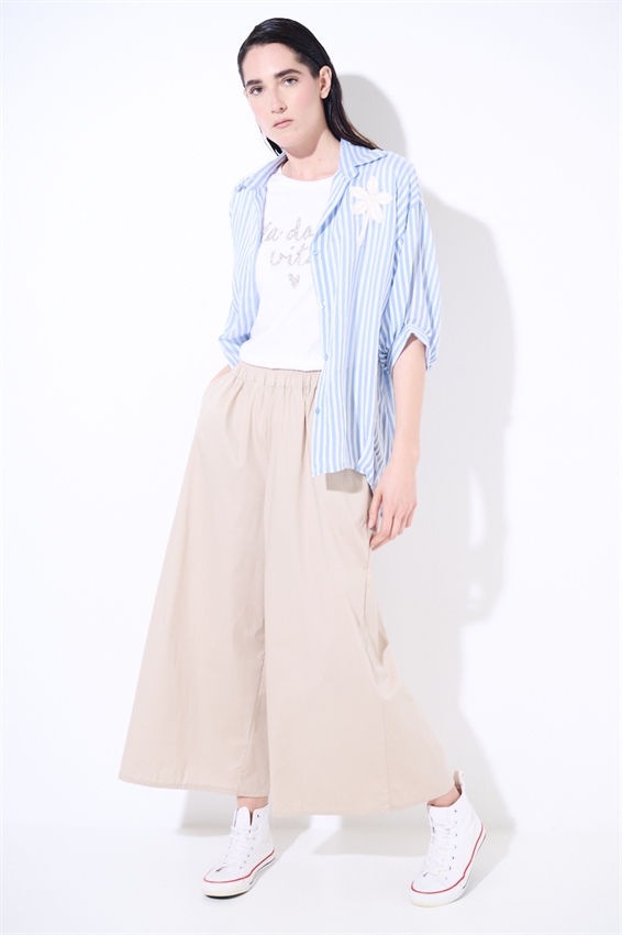 PANTACOULOTTE CON ELASTICO BEIGE