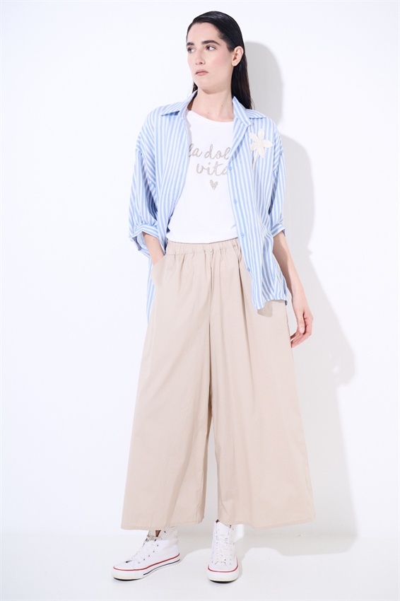 PANTACOULOTTE CON ELASTICO BEIGE