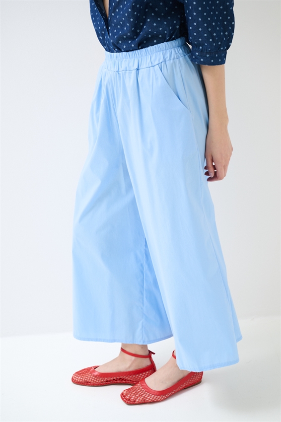 PANTACOULOTTE CON ELASTICO CELESTE