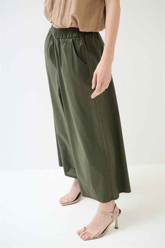 PANTACOULOTTE CON ELASTICO VERDE MILITARE