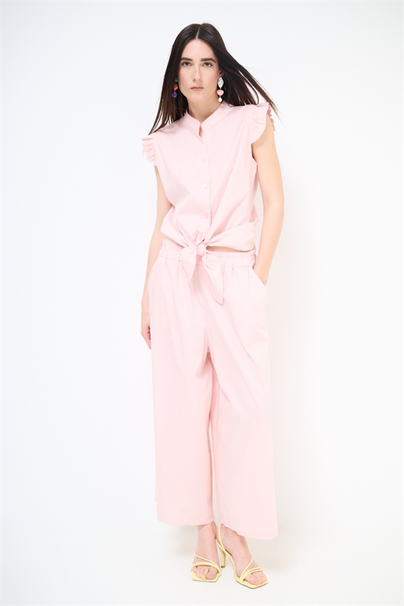 PANTACOULOTTE CON ELASTICO ROSA