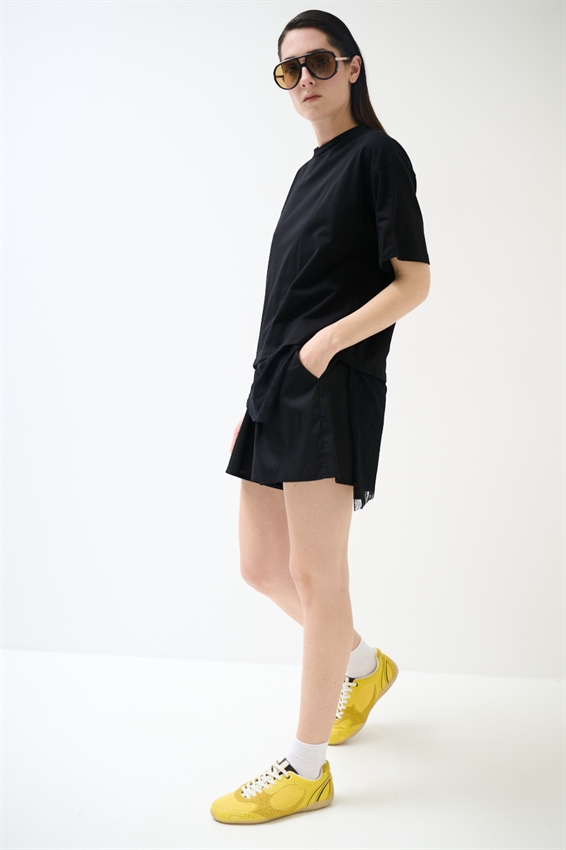 SHORTS IN POPELINE CON ELASTICO