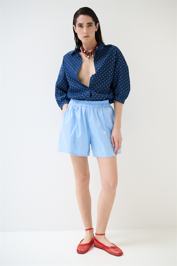 SHORTS IN POPELINE CON ELASTICO