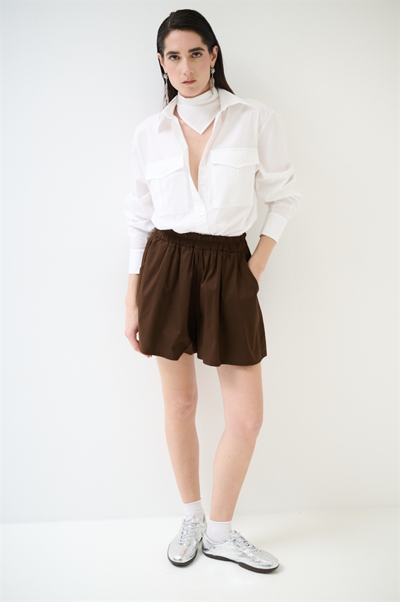 SHORTS IN POPELINE CON ELASTICO