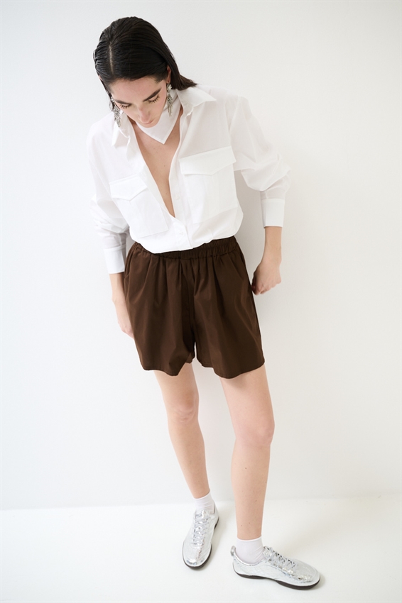 SHORTS IN POPELINE CON ELASTICO