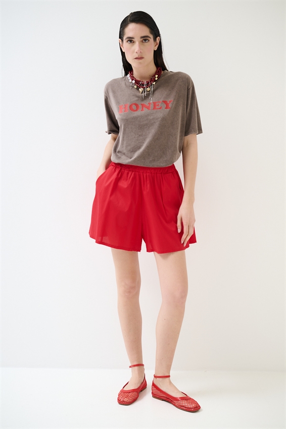 SHORTS IN POPELINE CON ELASTICO