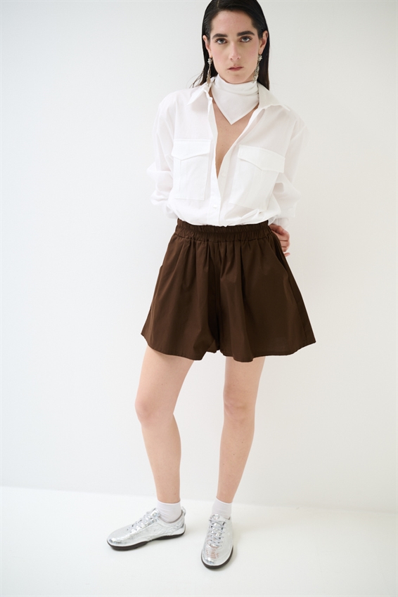 SHORTS IN POPELINE CON ELASTICO MORO