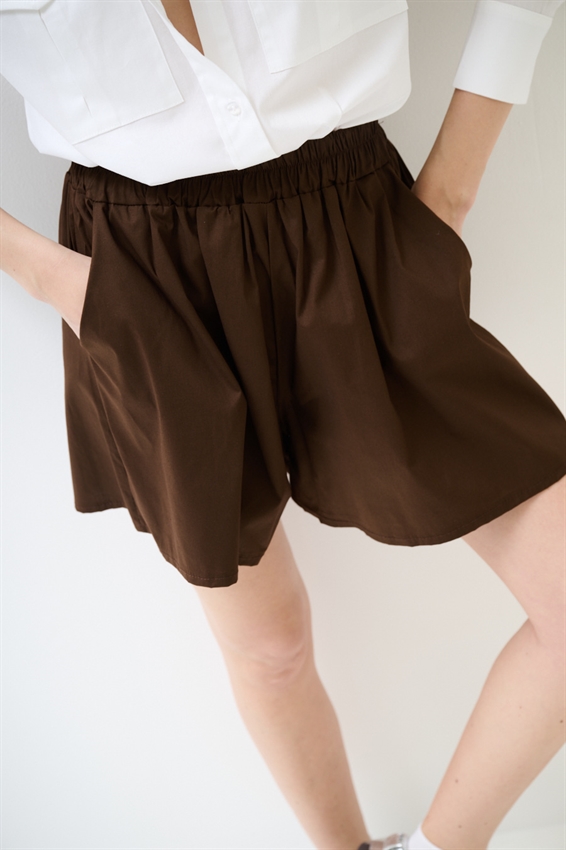 SHORTS IN POPELINE CON ELASTICO MORO