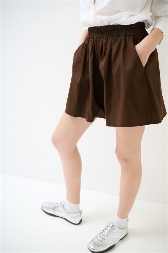 SHORTS IN POPELINE CON ELASTICO MORO