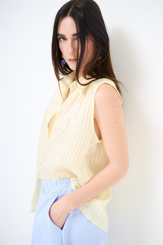 TOP IN TENCEL A RIGHE