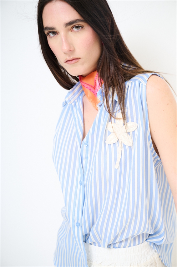 TOP IN TENCEL A RIGHE