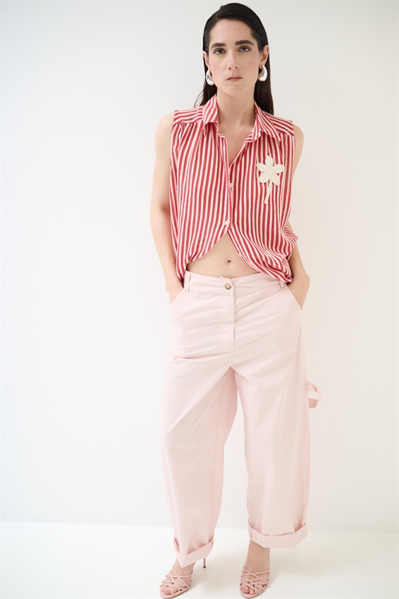 TOP IN TENCEL A RIGHE