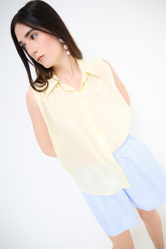 TOP IN TENCEL A RIGHE