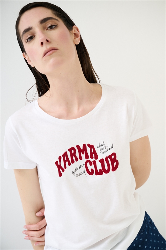 T-SHIRT BASICA CON STAMPA KARMA CLUB