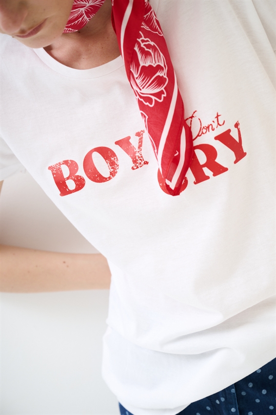T-SHIRT BASIC CON STAMPA BOYS CRY BIANCO
