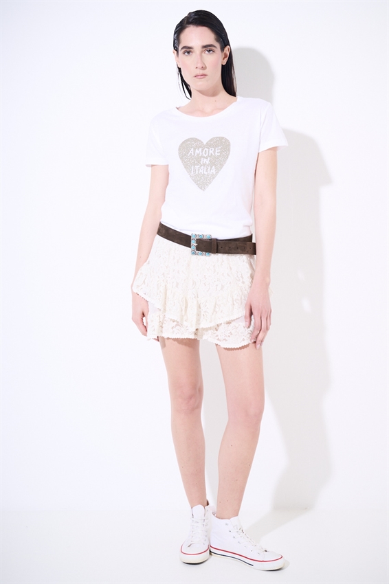 T-SHIRT BASIC CON STAMPA AMORE IN ITALIA