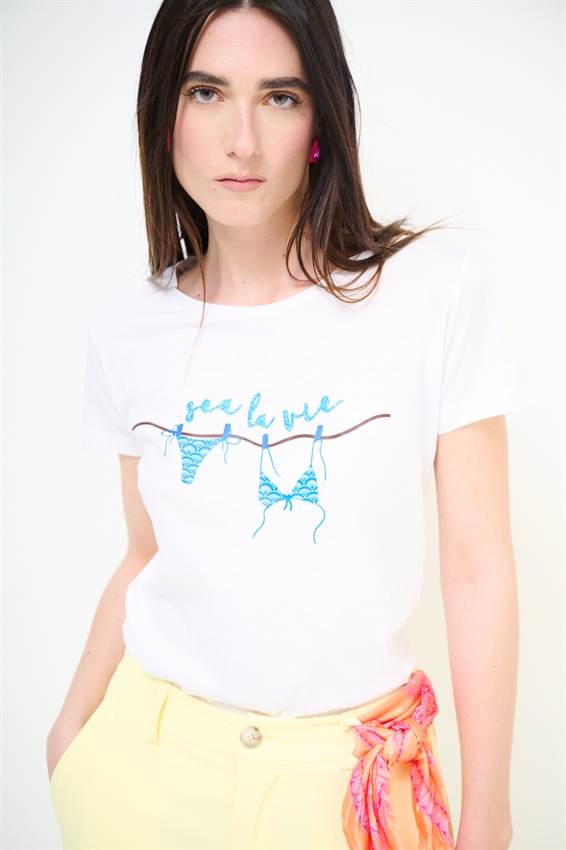T-SHIRT BASIC CON STAMPA SEA LA VIE