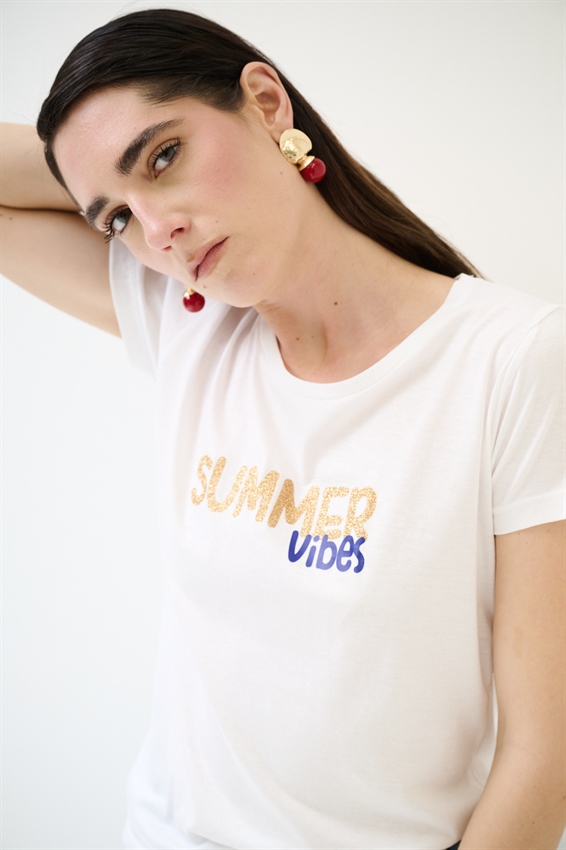 T-SHIRT BASIC CON STAMPA SUMMER VIBES
