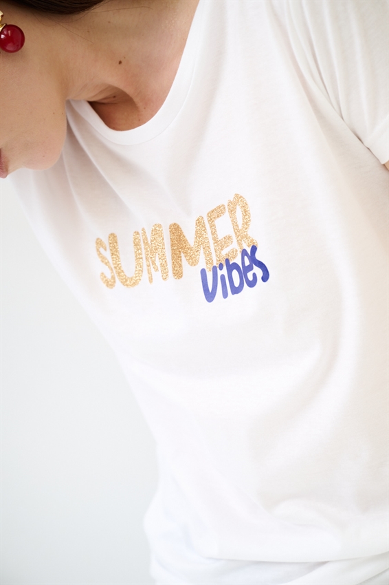 T-SHIRT BASIC CON STAMPA SUMMER VIBES