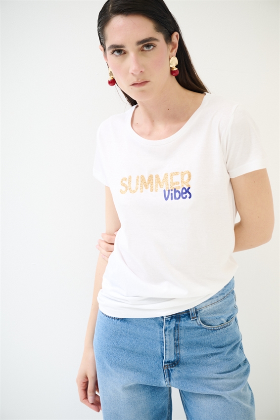 T-SHIRT BASIC CON STAMPA SUMMER VIBES